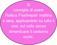 Si consiglia di usare Roibos Flashrepair mattina e sera, applicandolo su tutto il viso, sul collo senza dimenticare il contorno occhi.